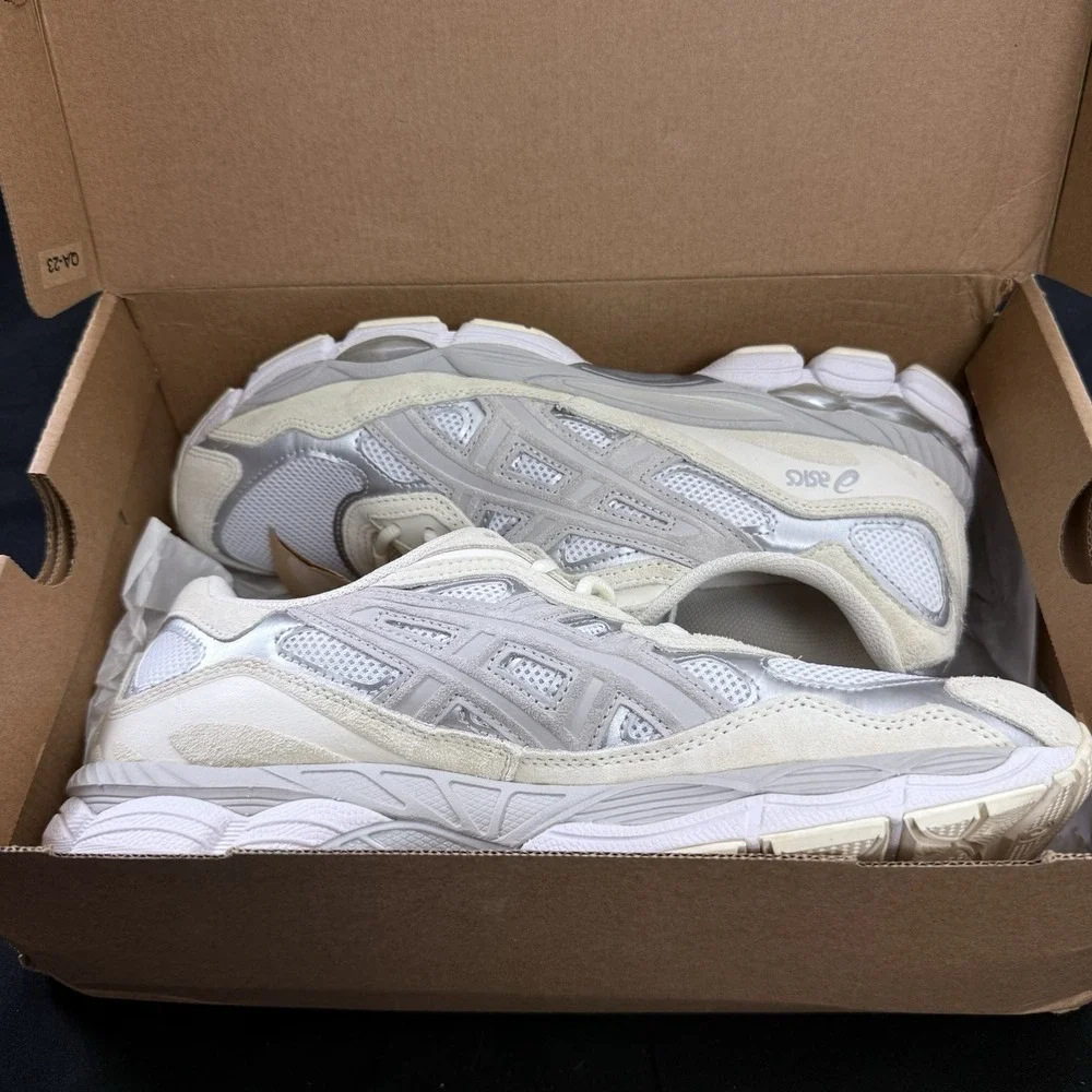 Size 9.5 Asics Gel-NYC 'Cream Oyster Grey' 1201A789-103 Men's Sneakers
